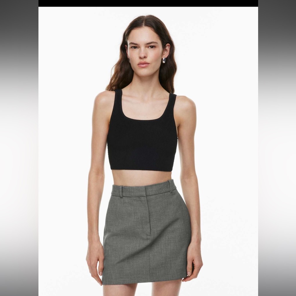 Babaton Sculpt Knit Squareneck Cropped Tank